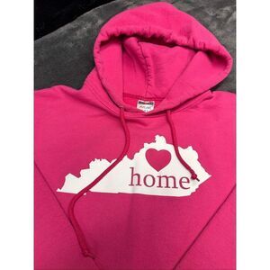 Kentucky Home Pink and white Women’s Medium hoodie with heart #casualwear